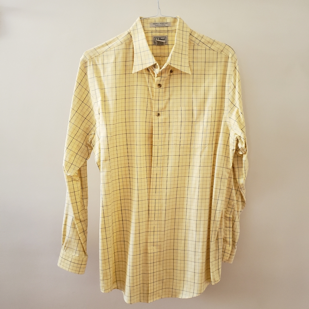 LL Bean Wrinkle Resistant Button Down Shirt L Tall